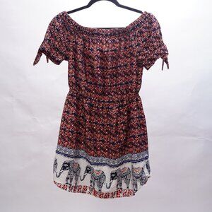 Blush off the shoulder dress